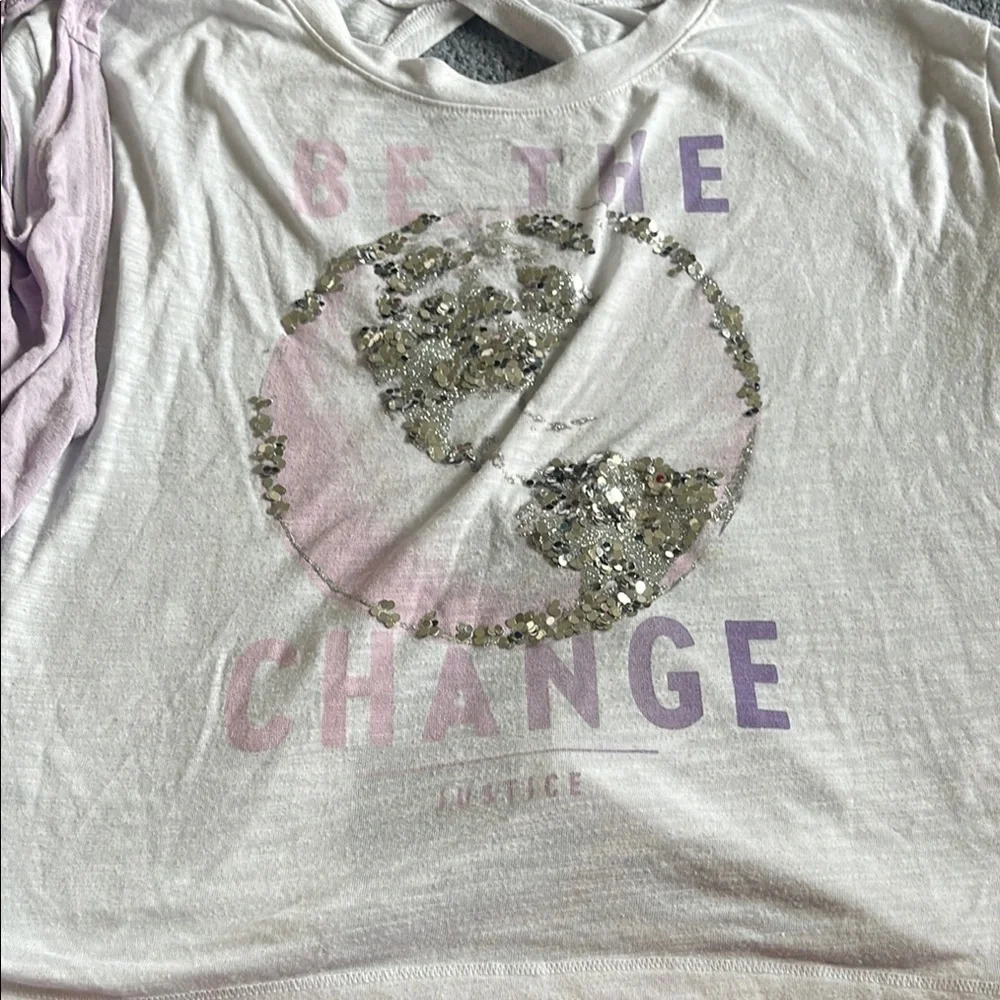 Justice White and Purple Top Casual Comfort